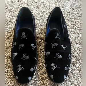 Maceoo Black Skull Loafers (Size 9)